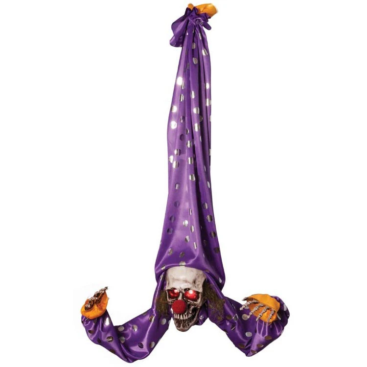 Morbid Enterprises Animated Upside Hanger Clown, Purple/Silver/White/Red, One Si 4 Morbid Enterprises Animated Upside Hanger Clown, Purple/Silver/White/Red, One Si - Image 2
