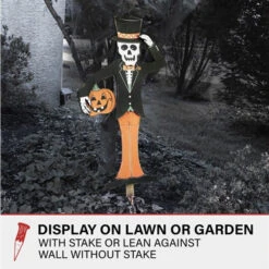 46" Skeleton Holding Pumpkin Yard Stake - Black -Bloodline Effects Store 82c588 024cc20eff134b21b8691d71d9b7fe86mv2