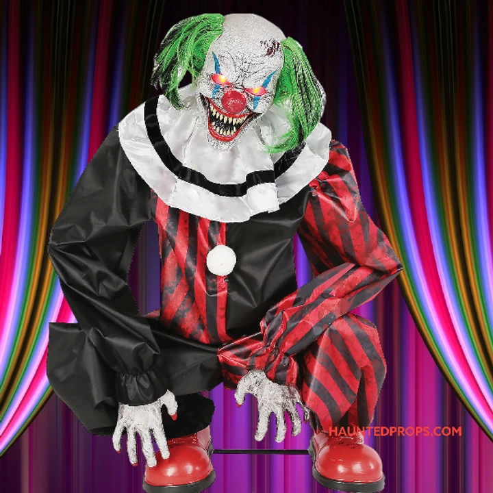 Crouching Clown Red Animated 4 Crouching Clown Red Animated - Image 2