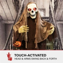 65'' Animated Skeleton Reaper W/ Box Stand