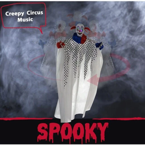 47" Hanging Clown, Spins, Lights