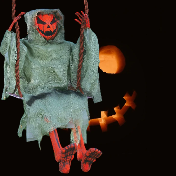 36" Swinging Dead Pumpkin 4 36" Swinging Dead Pumpkin - Image 2