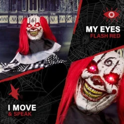 18" Animated Black And White Clown Groundbreaker