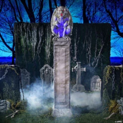96" Oversized Gargoyle Pillar Animated Halloween Prop