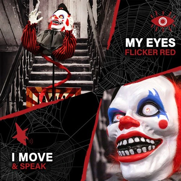 69'' Lifesize Animated Clown In The Box 4 69'' Lifesize Animated Clown In The Box - Image 2