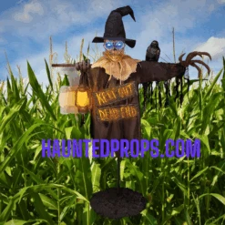 78-Inch Animated Scarecrow With Lantern And Sign