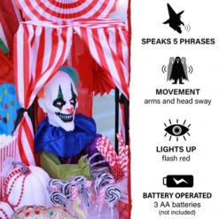 19" HANGING ANIMATED CLOWN IN BOX