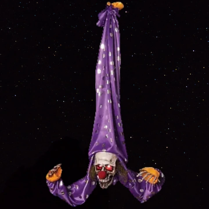 Morbid Enterprises Animated Upside Hanger Clown, Purple/Silver/White/Red, One Si 3 Morbid Enterprises Animated Upside Hanger Clown, Purple/Silver/White/Red, One Si