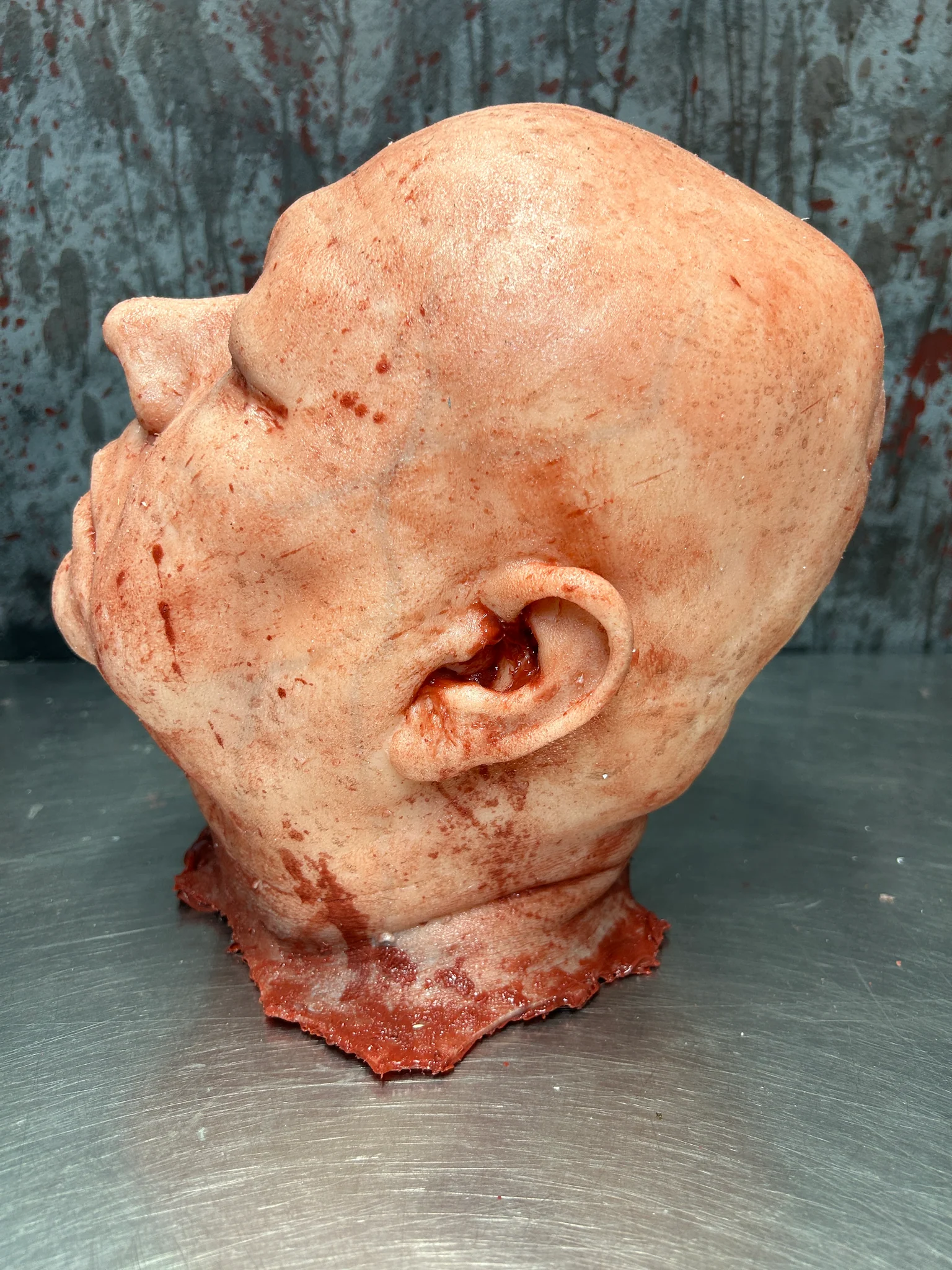 This Severed Head Is Skinned In Silicone And Foam Filled. Highly Detailed With Minor Facial Hair, All Hand Punched. Scarring And Blood Splatter Can Be Customized To Your Liking , As Well As Hair Color And Style. Just Attach A Message During Time Of Purchase And Inquire About Other Options. 3 This Severed Head Is Skinned In Silicone And Foam Filled. Highly Detailed With Minor Facial Hair, All Hand Punched. Scarring And Blood Splatter Can Be Customized To Your Liking , As Well As Hair Color And Style. Just Attach A Message During Time Of Purchase And Inquire About Other Options.