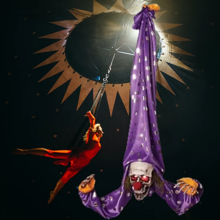 Morbid Enterprises Animated Upside Hanger Clown, Purple/Silver/White/Red, One Si 5 Morbid Enterprises Animated Upside Hanger Clown, Purple/Silver/White/Red, One Si - Image 3